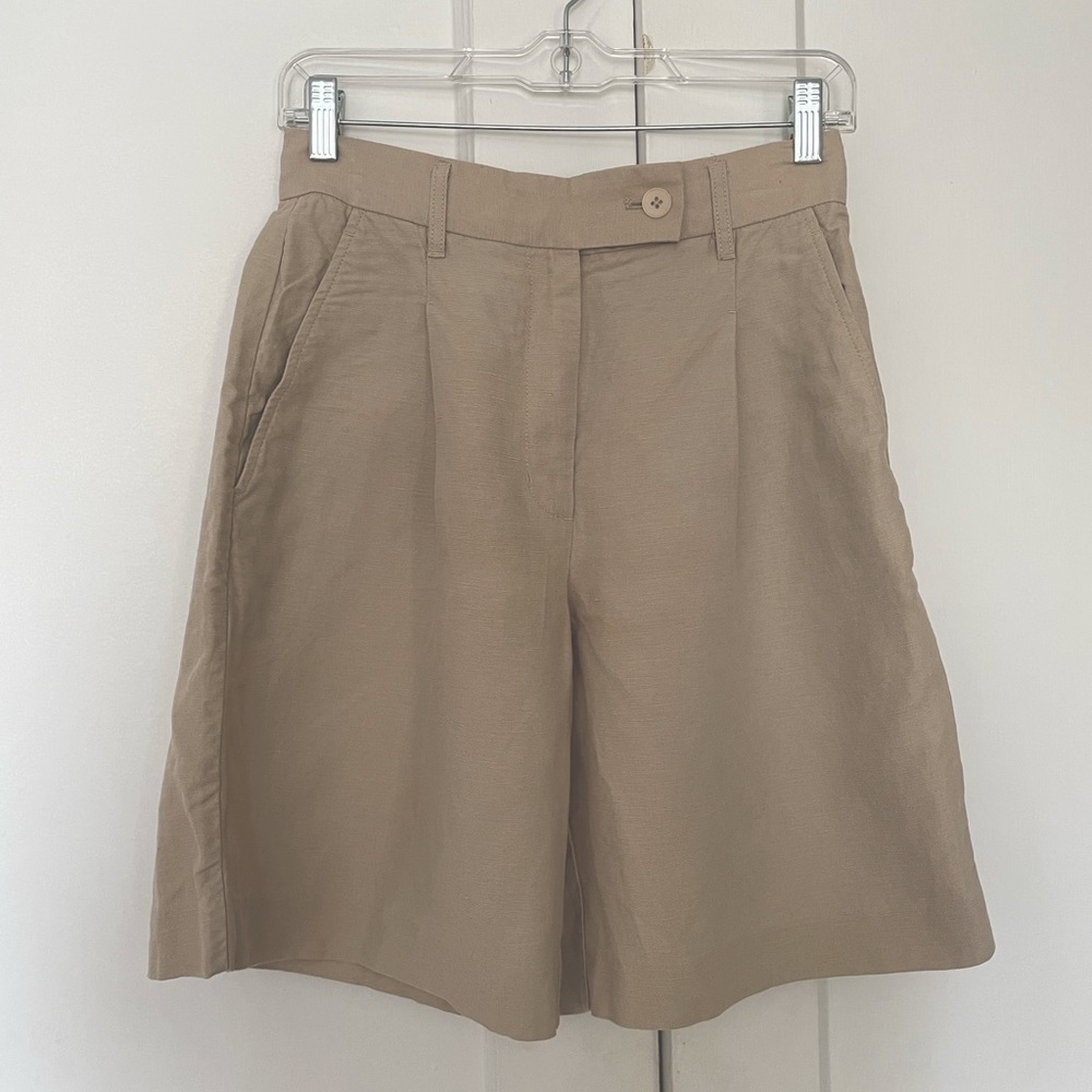 Aritzia long linen shorts